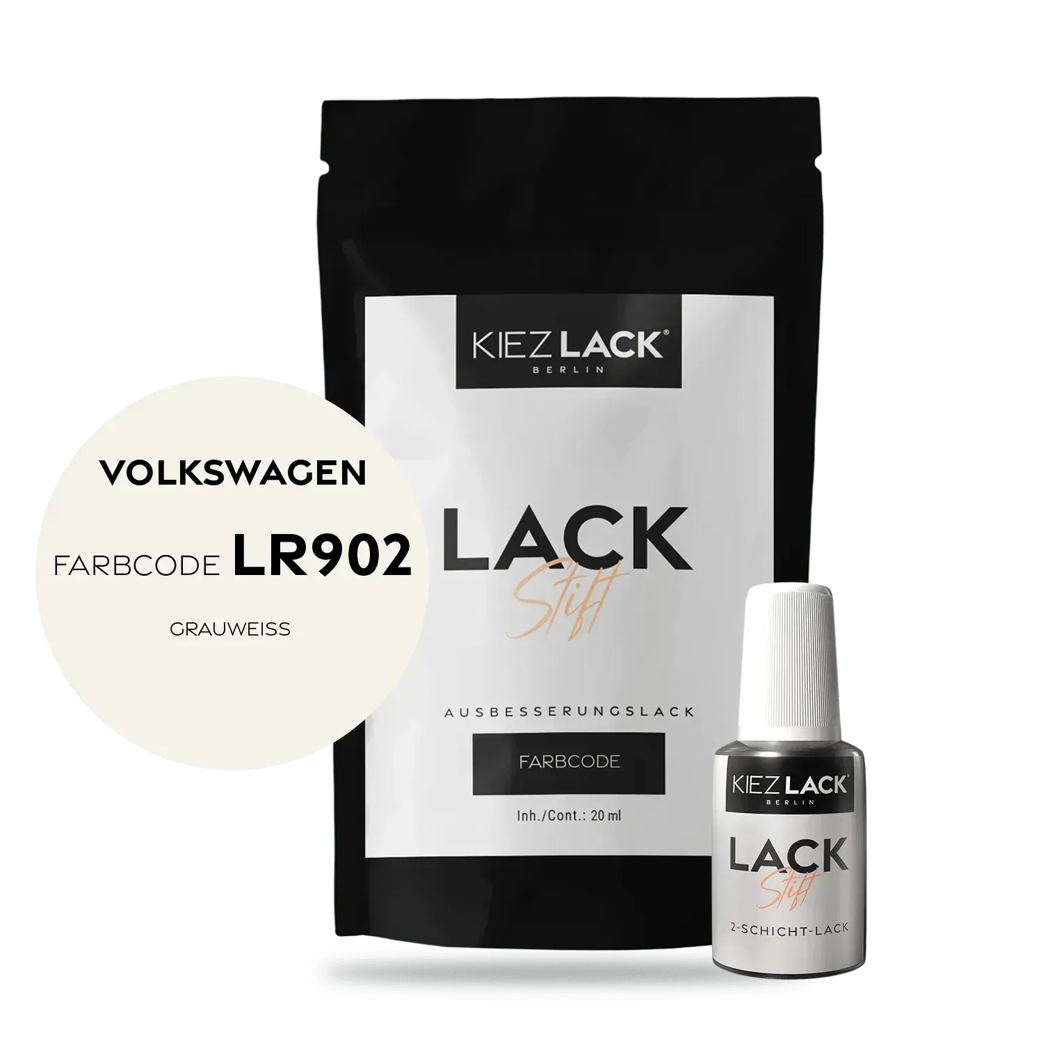 Autolack Lackstift Volkswagen LR902 GRAUWEISS - Kiezlack