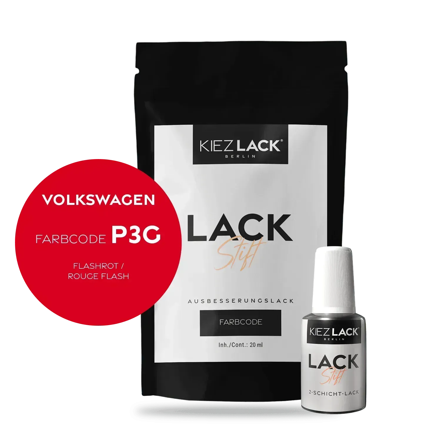 Autolack Lackstift Volkswagen P3G FLASHROT - Kiezlack