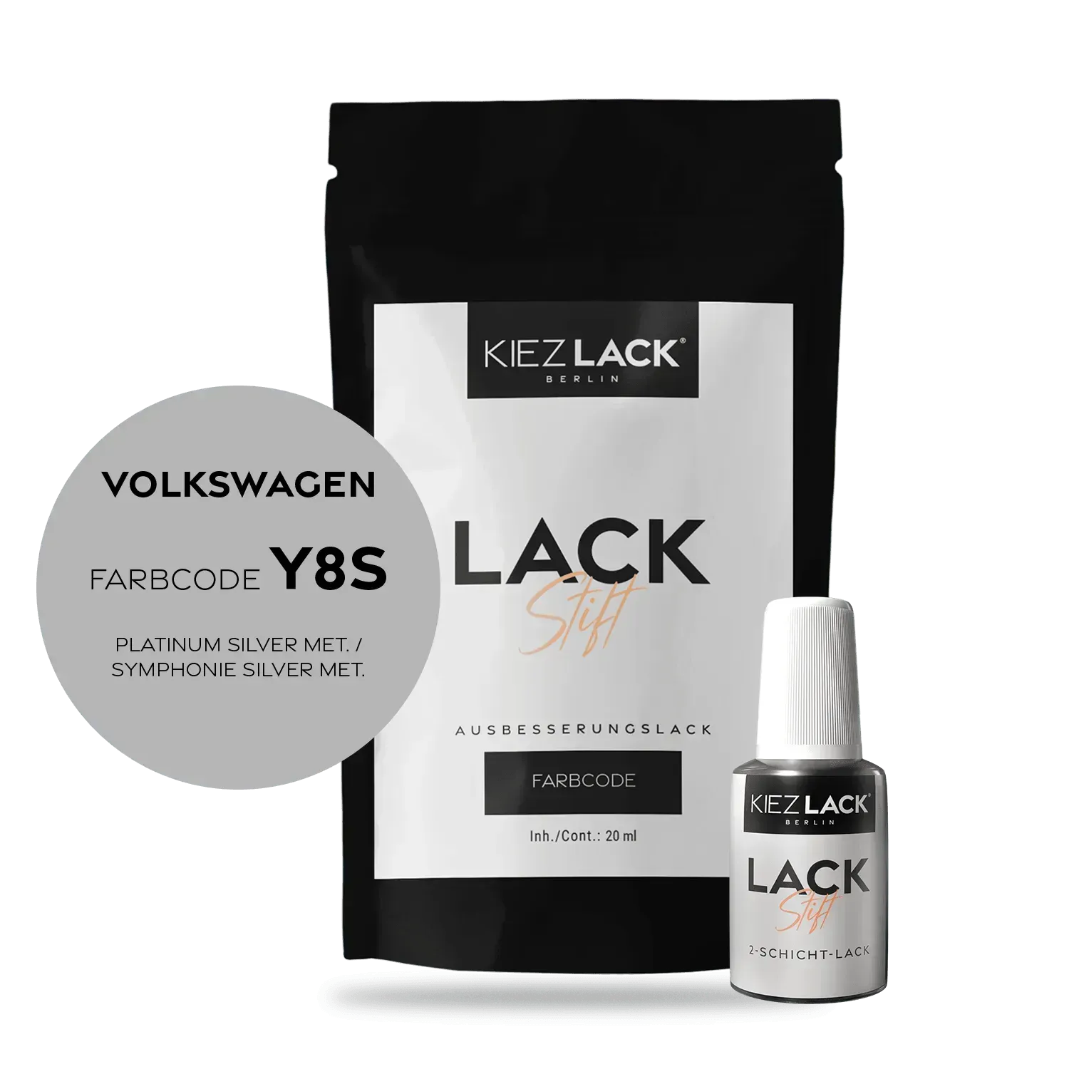 Autolack Lackstift Volkswagen Y8S PLATINUM SILVER MET. - Kiezlack