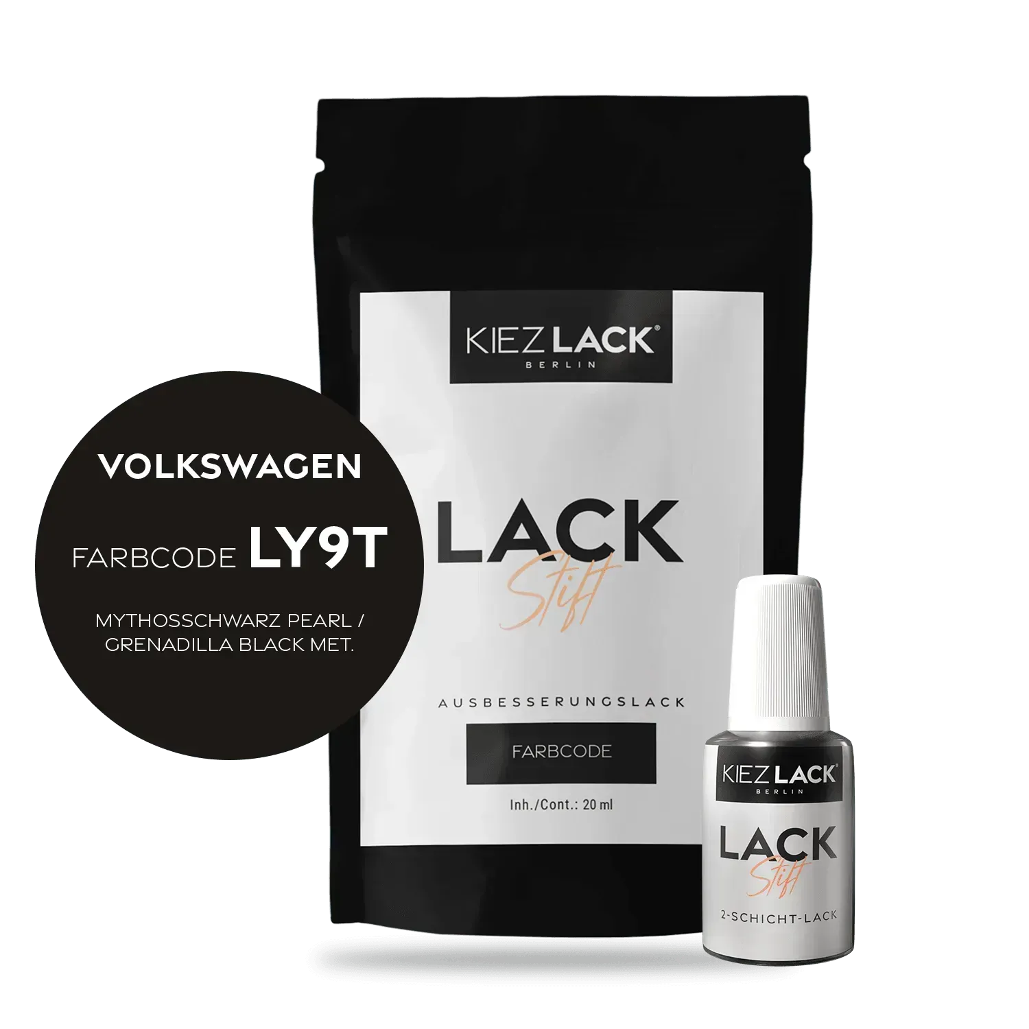 Autolack Lackstift Volkswagen LY9T MYTHOSSCHWARZ PEARL - Kiezlack