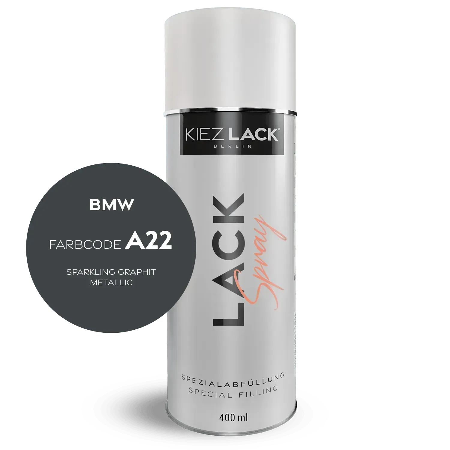 Autolack Spraydose BMW A22 SPARKLING GRAPHIT Metallic Lackspray - Kiezlack