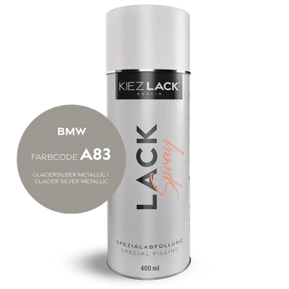 Autolack Spraydose BMW A83 GLACIERSILBER Metallic Lackspray - Kiezlack