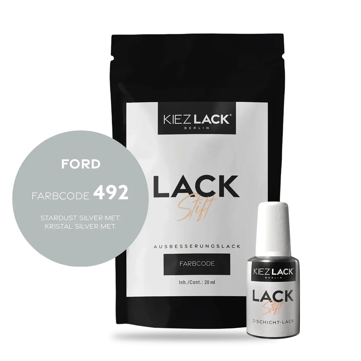 Autolack Lackstift FORD 492 STARDUST SILVER MET. - Kiezlack