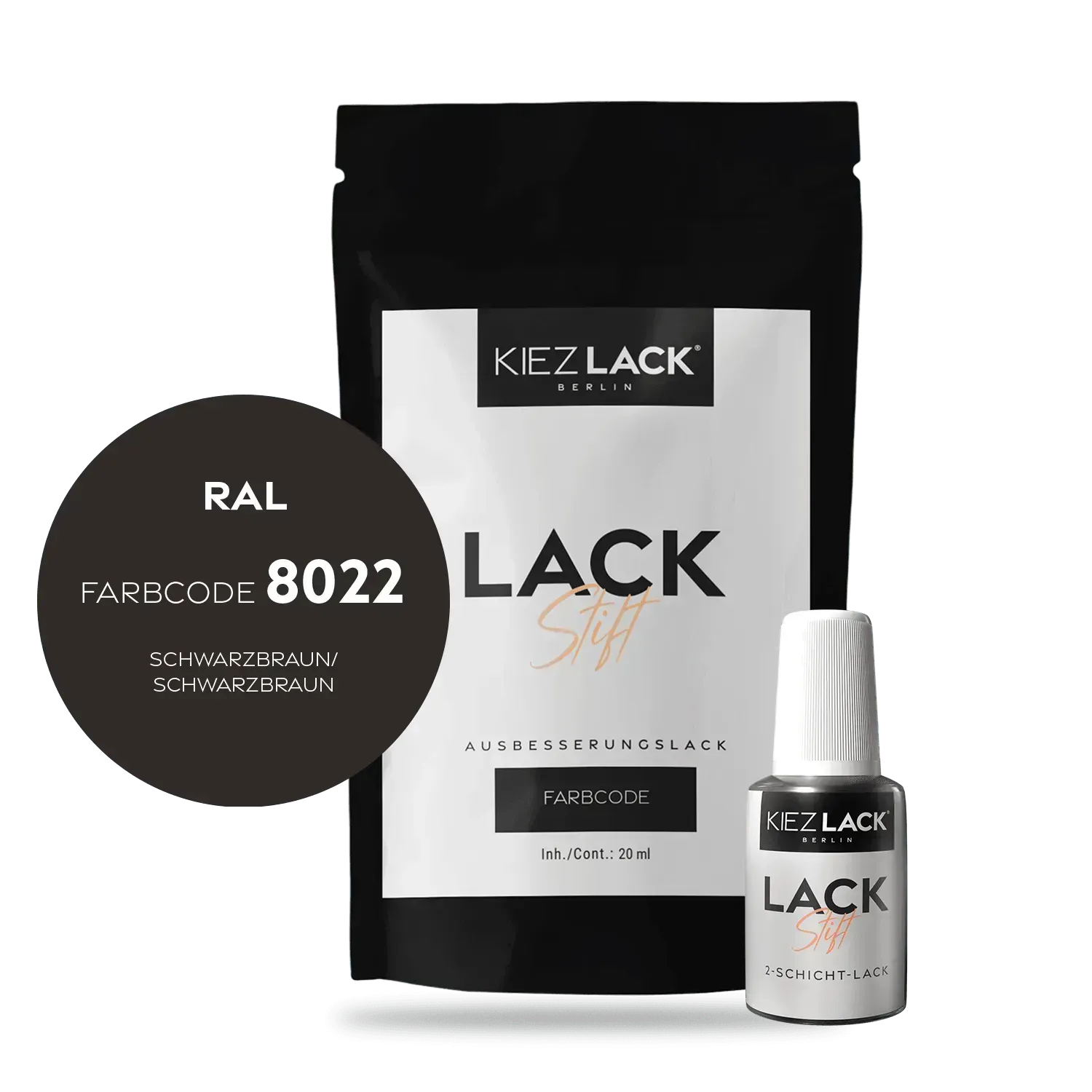 Autolack Lackstift RAL 8022 SCHWARZBRAUN - Kiezlack