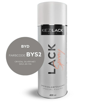 Autolack Spraydose BYD BYS2 CRYSTAL SILVER MET. Lackspray - Kiezlack