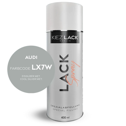 Autolack Spraydose AUDI LX7W EISSILBER Metallic Lackspray - Kiezlack